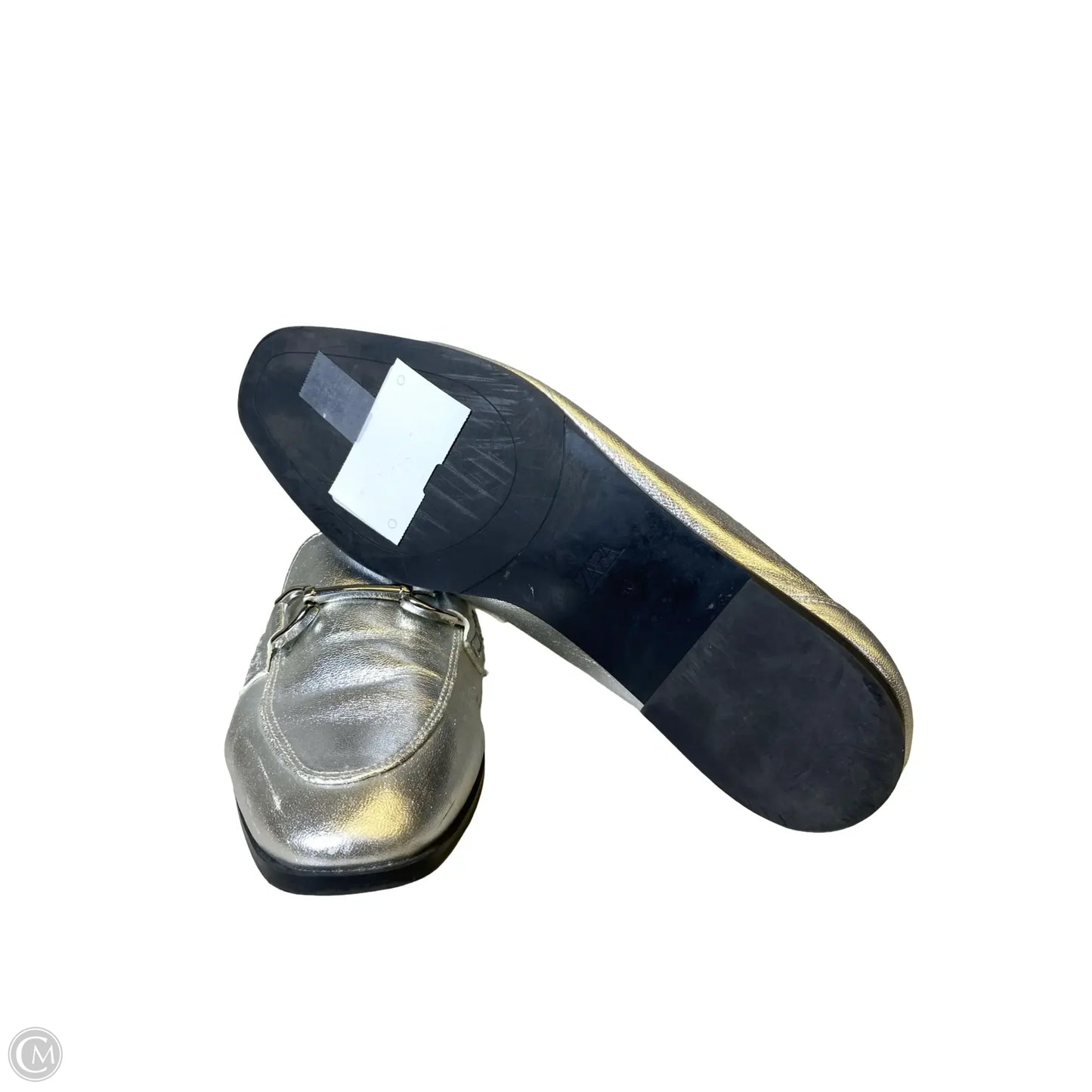 Shoes Flats By Zara In Silver, Size: 9.5