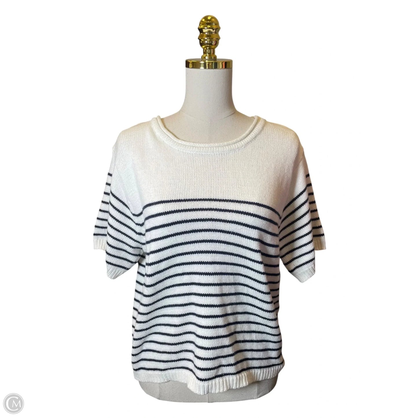 Sweater Short Sleeve By Jessica Simpson In Striped Pattern, Size: L