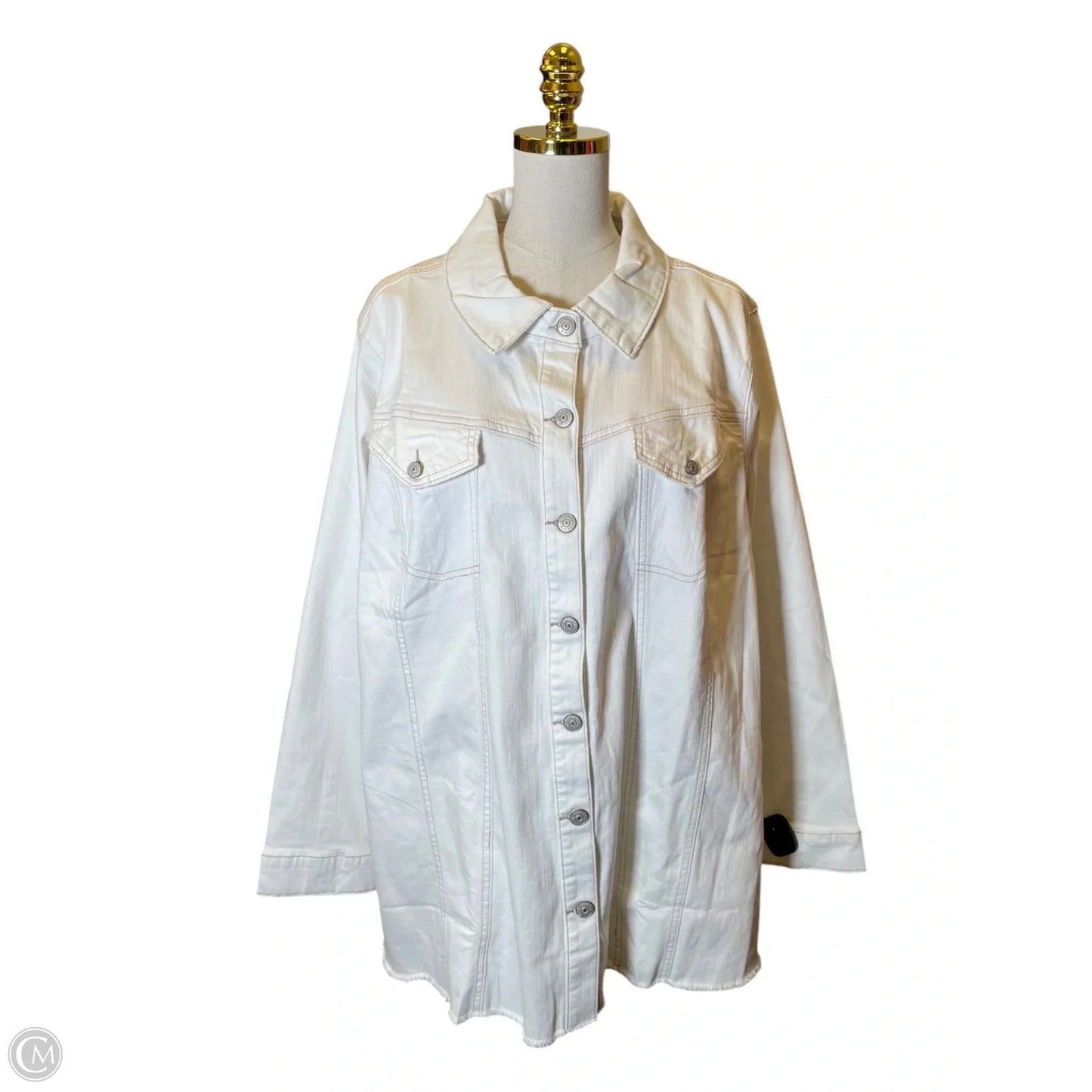Jacket Denim By Logo In White, Size: 2x