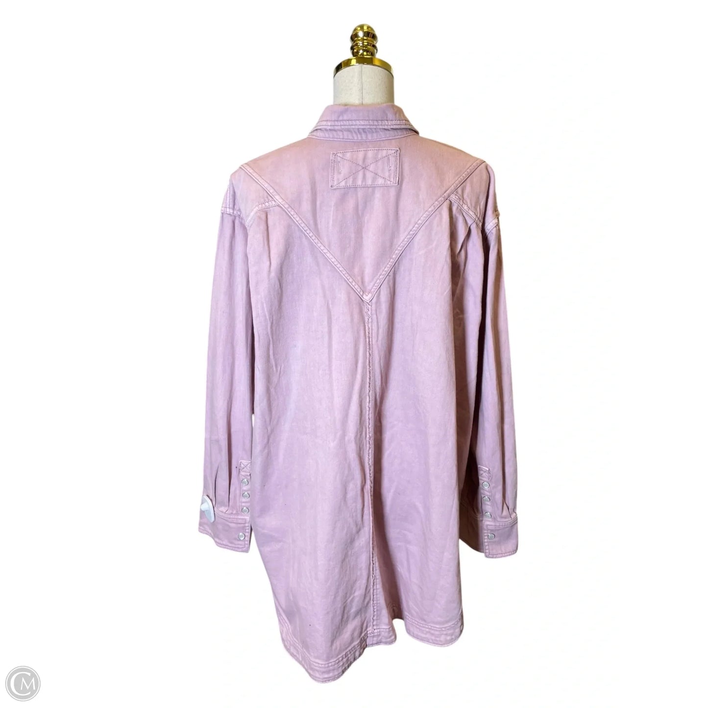 Jacket Denim By Free People In Pink, Size: L