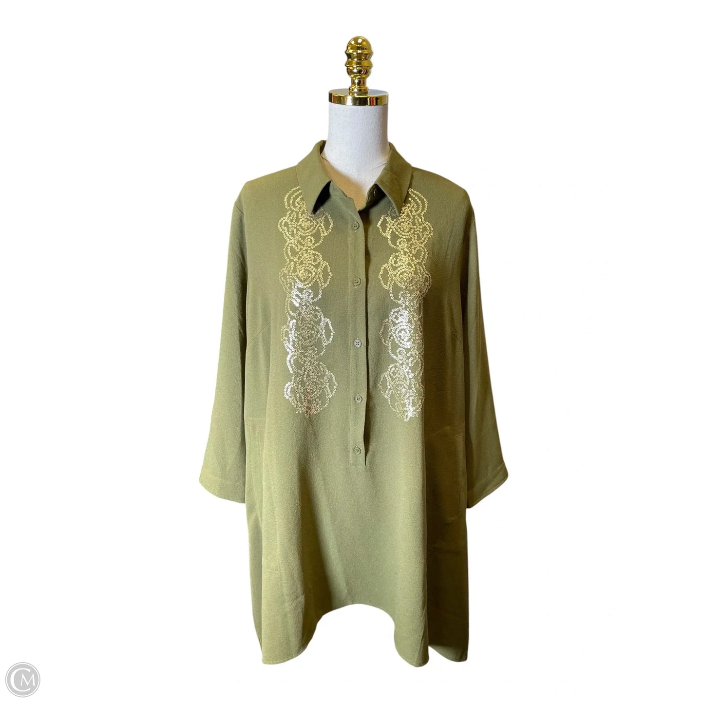 Kimono By Linea By Louis Dellolio In Green, Size: Xl
