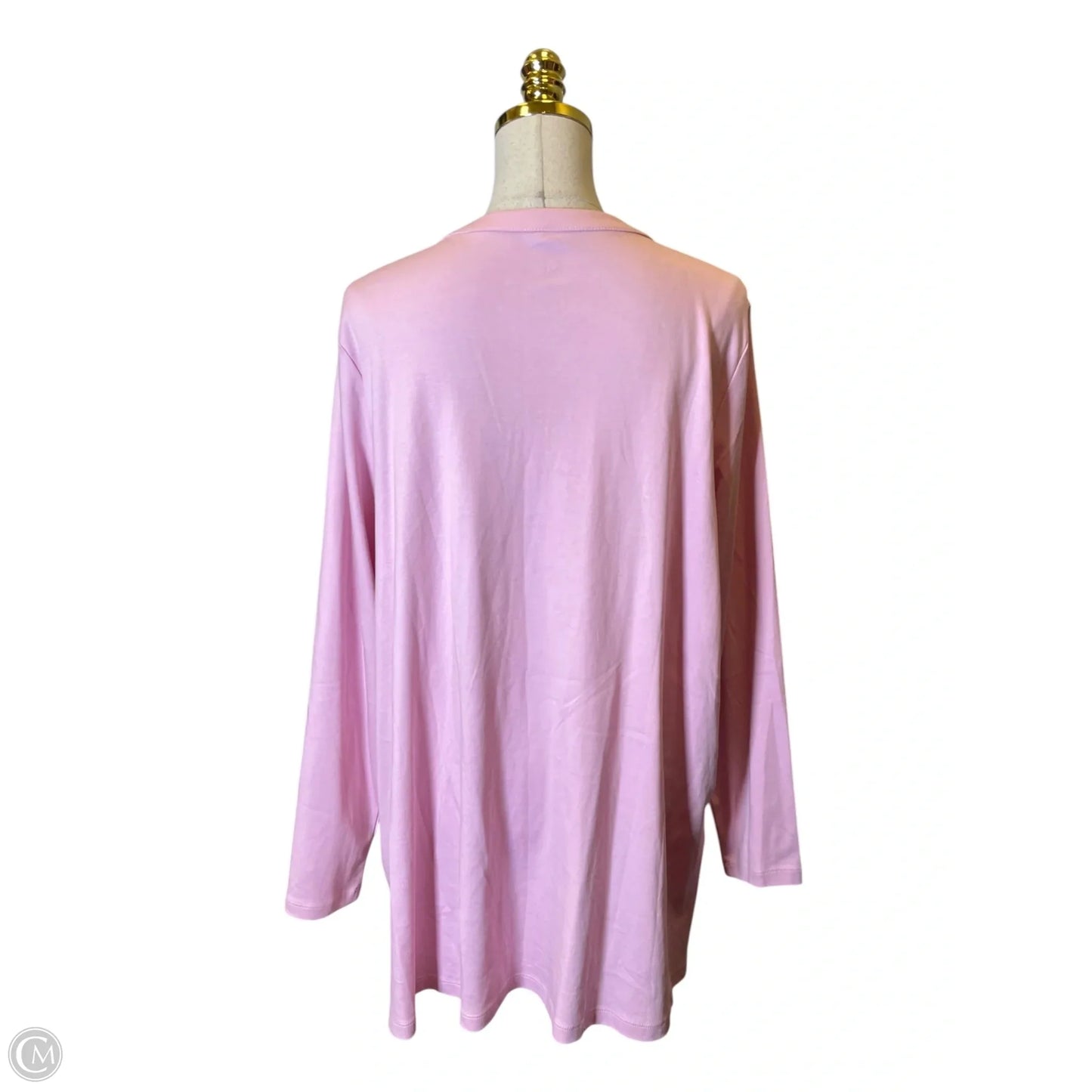 Cardigan By Isaac Mizrahi In Pink, Size: 2x