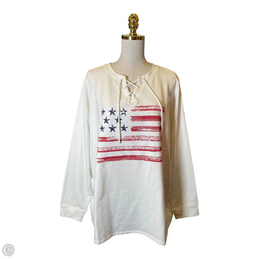 Sweater By D&co. In Cream, Size: 2x