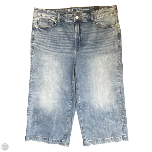 Jeans Cropped By Torrid In Blue Denim, Size: 18