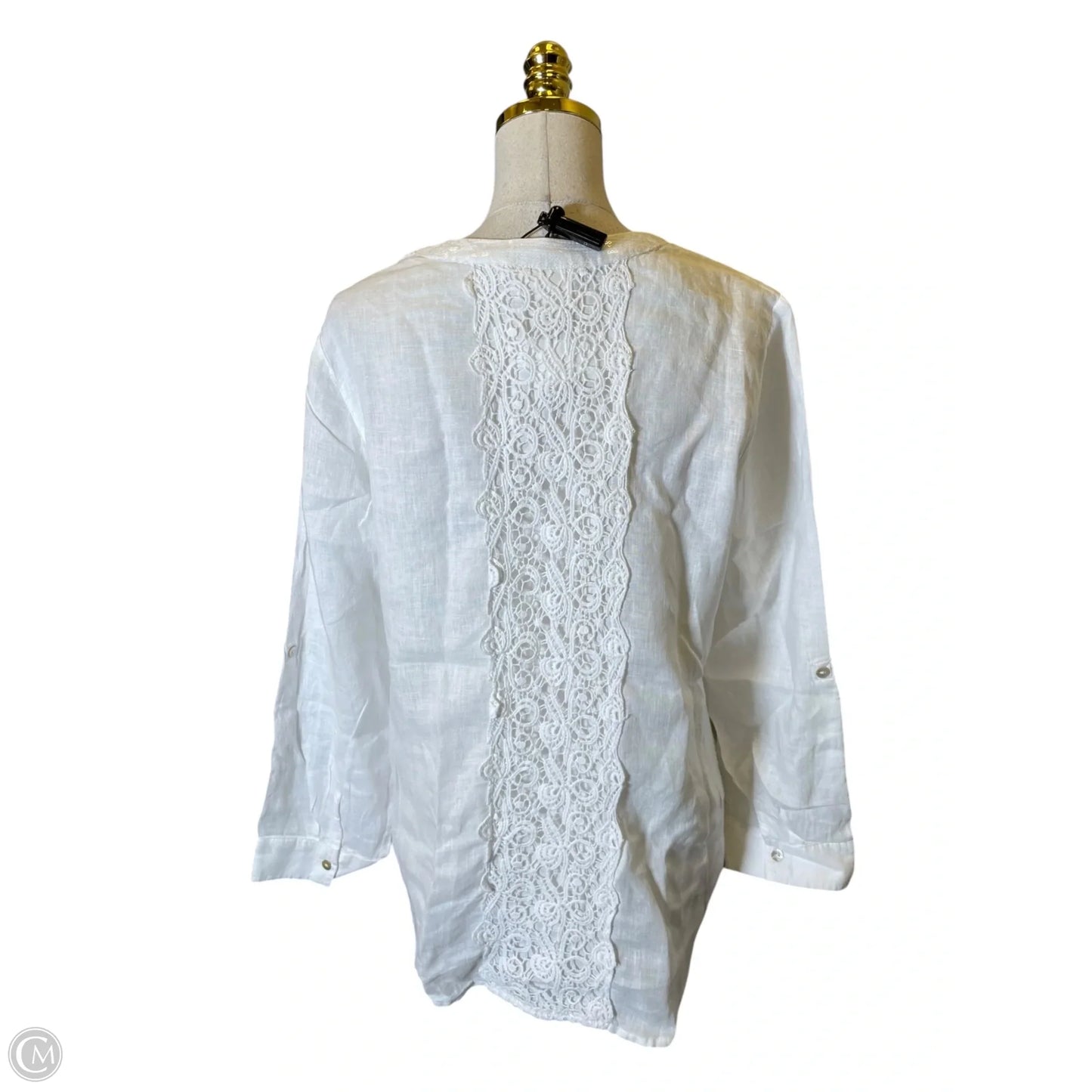 Top Long Sleeve By Chicos In White, Size: M