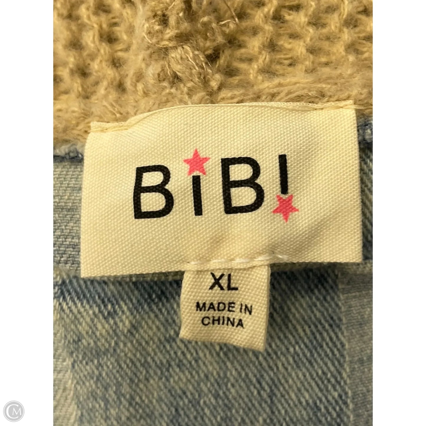 Jacket Denim By Bibi In Blue & Cream, Size: Xl