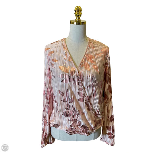 Top Long Sleeve By 52seven In Pink, Size: L