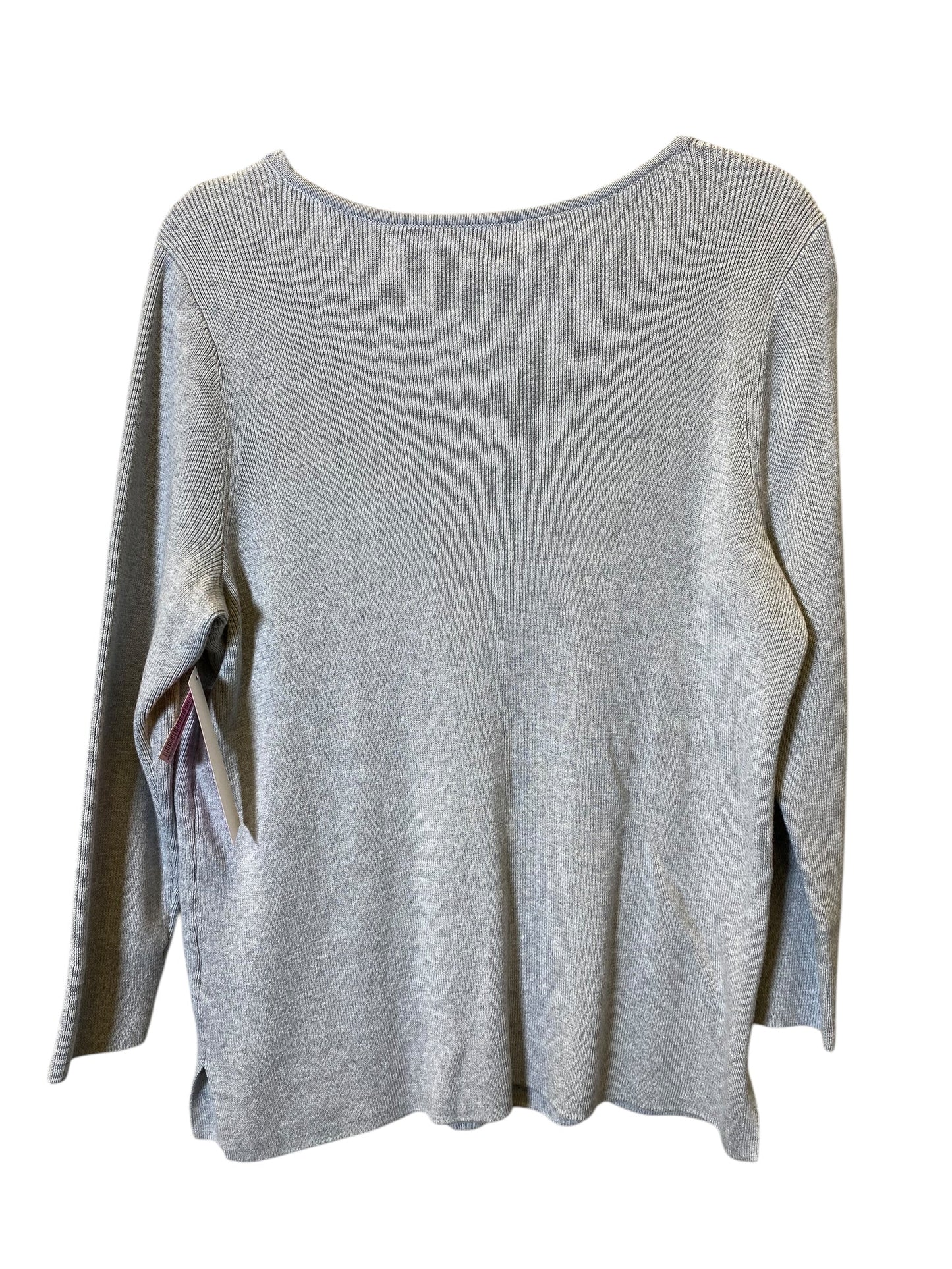 Sweater By Talbots In Grey, Size: 1x