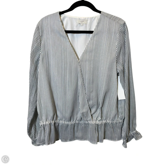 Top Long Sleeve By Loft In Striped Pattern, Size: L