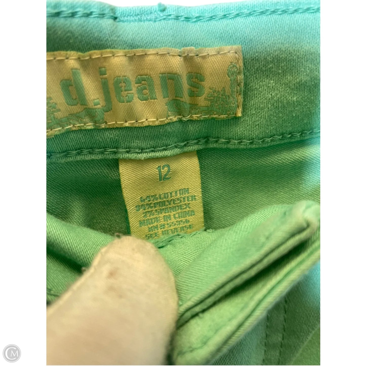 Jeans Skinny By D Jeans In Aqua, Size: 12