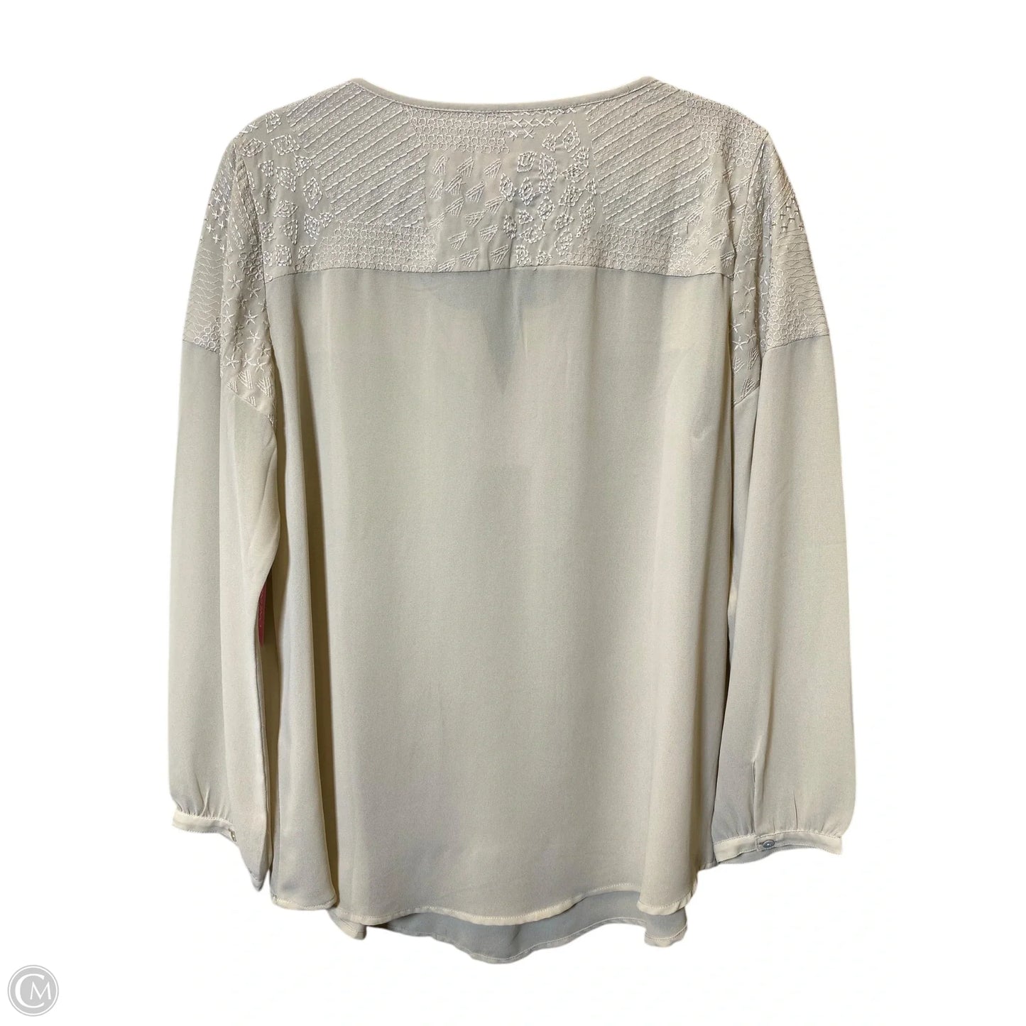 Top 3/4 Sleeve By Chicos In Cream, Size: L