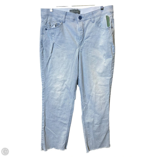 Jeans Cropped By Wit & Wisdom In Striped Pattern, Size: 14