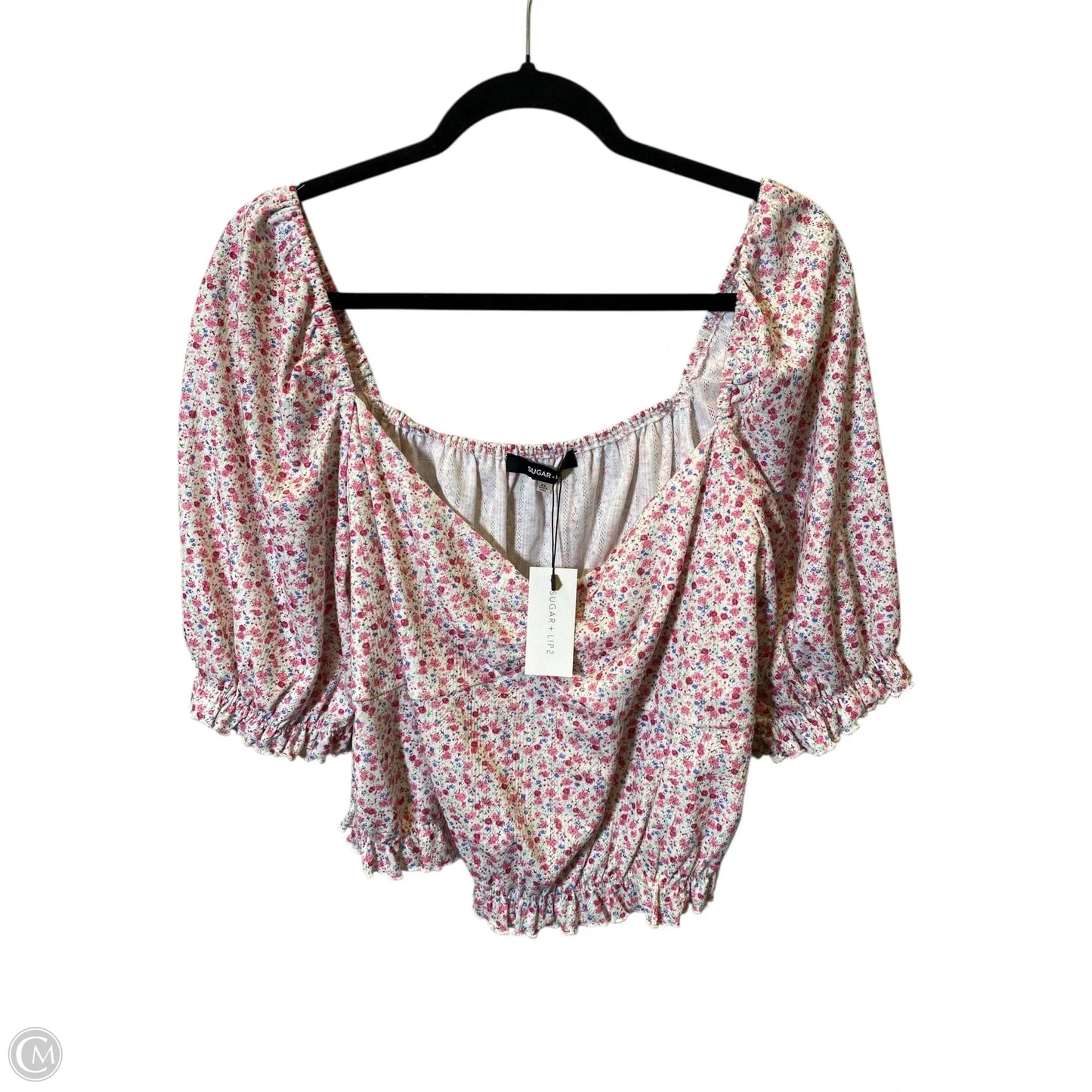 Top Short Sleeve By Sugar Lips In Floral Print, Size: Xl