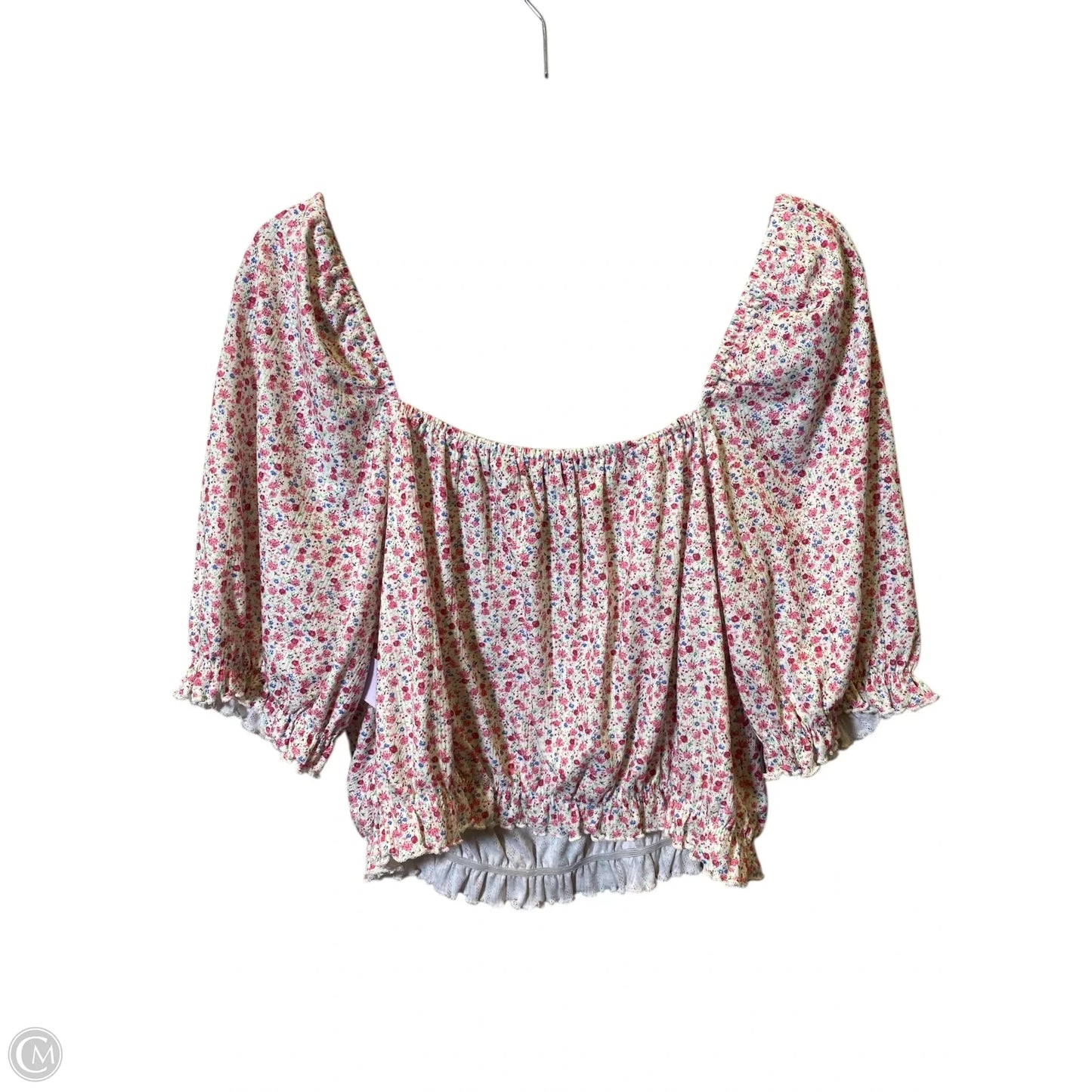 Top Short Sleeve By Sugar Lips In Floral Print, Size: Xl