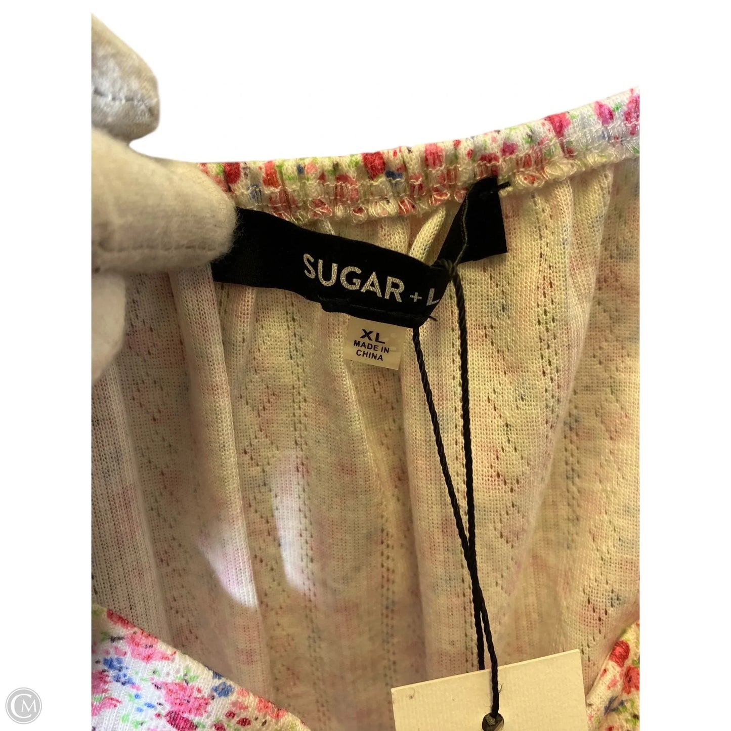 Top Short Sleeve By Sugar Lips In Floral Print, Size: Xl