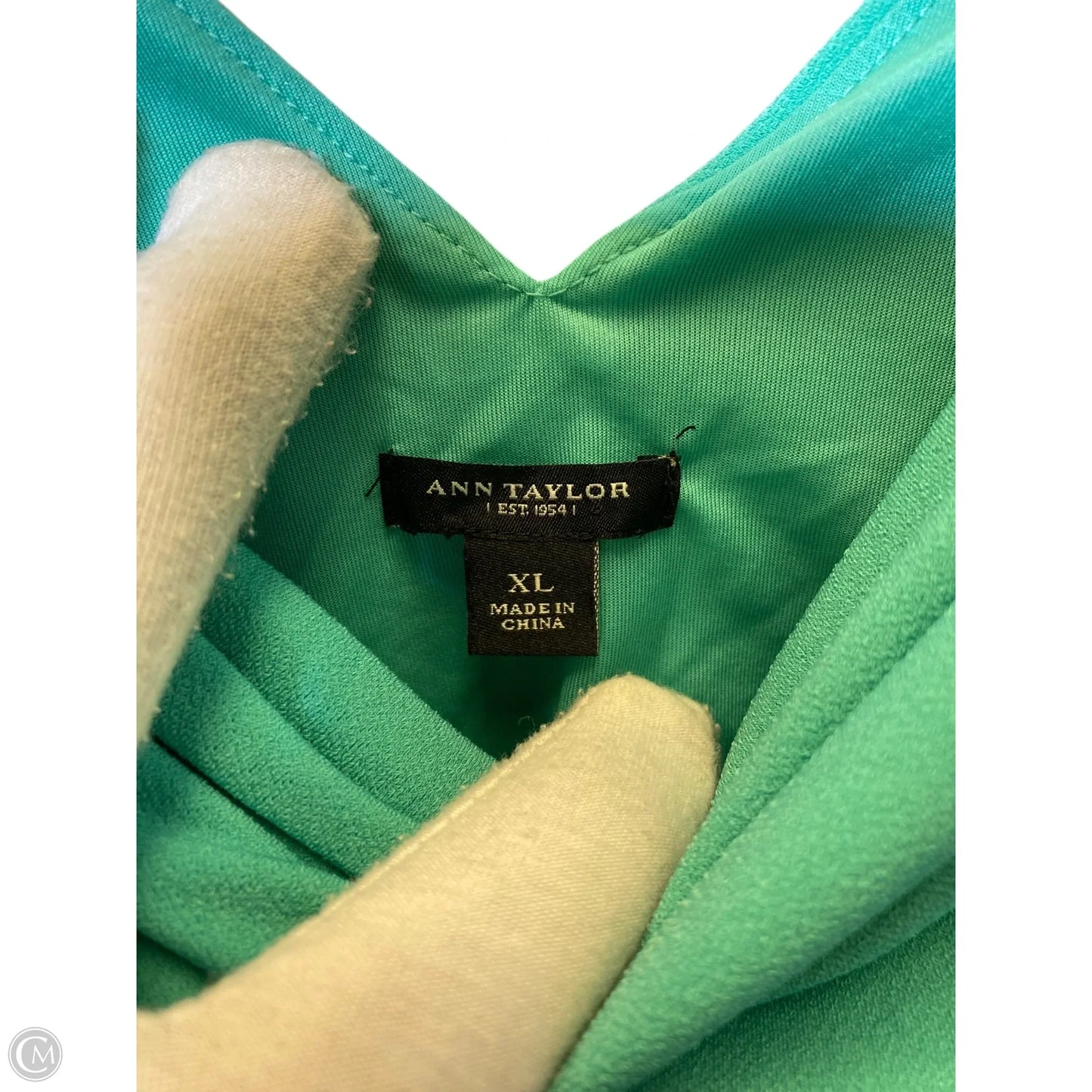 Top Short Sleeve By Ann Taylor In Aqua, Size: Xl