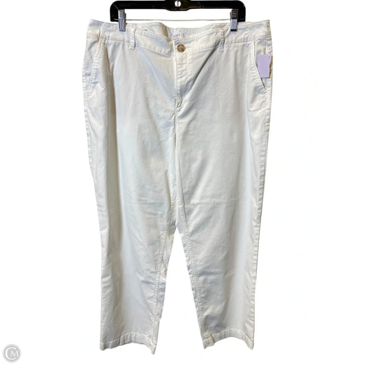 Jeans Straight By Loft In White, Size: 18