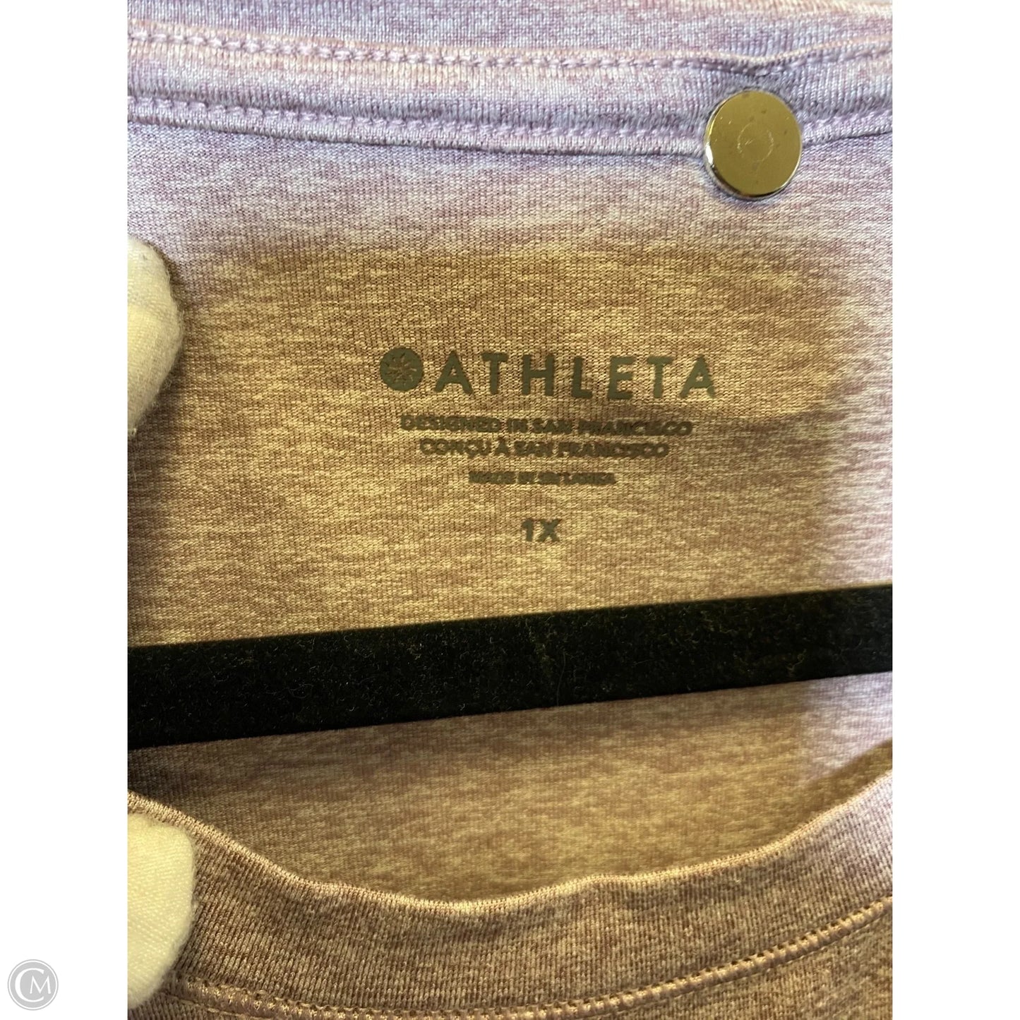 Athletic Top Long Sleeve Collar By Athleta In Purple, Size: 1x
