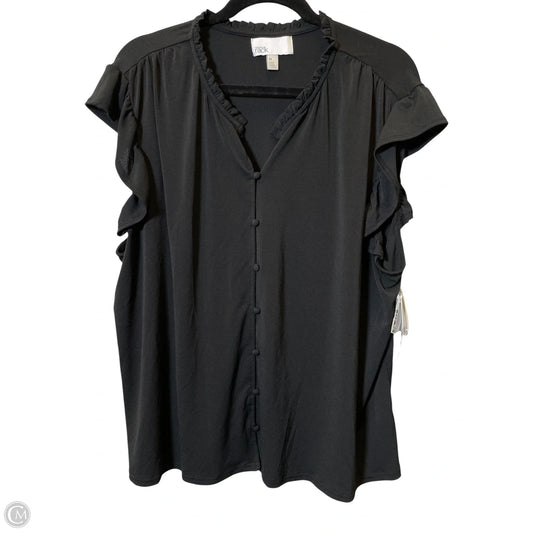 Top Short Sleeve By Nordstrom In Black, Size: 3x