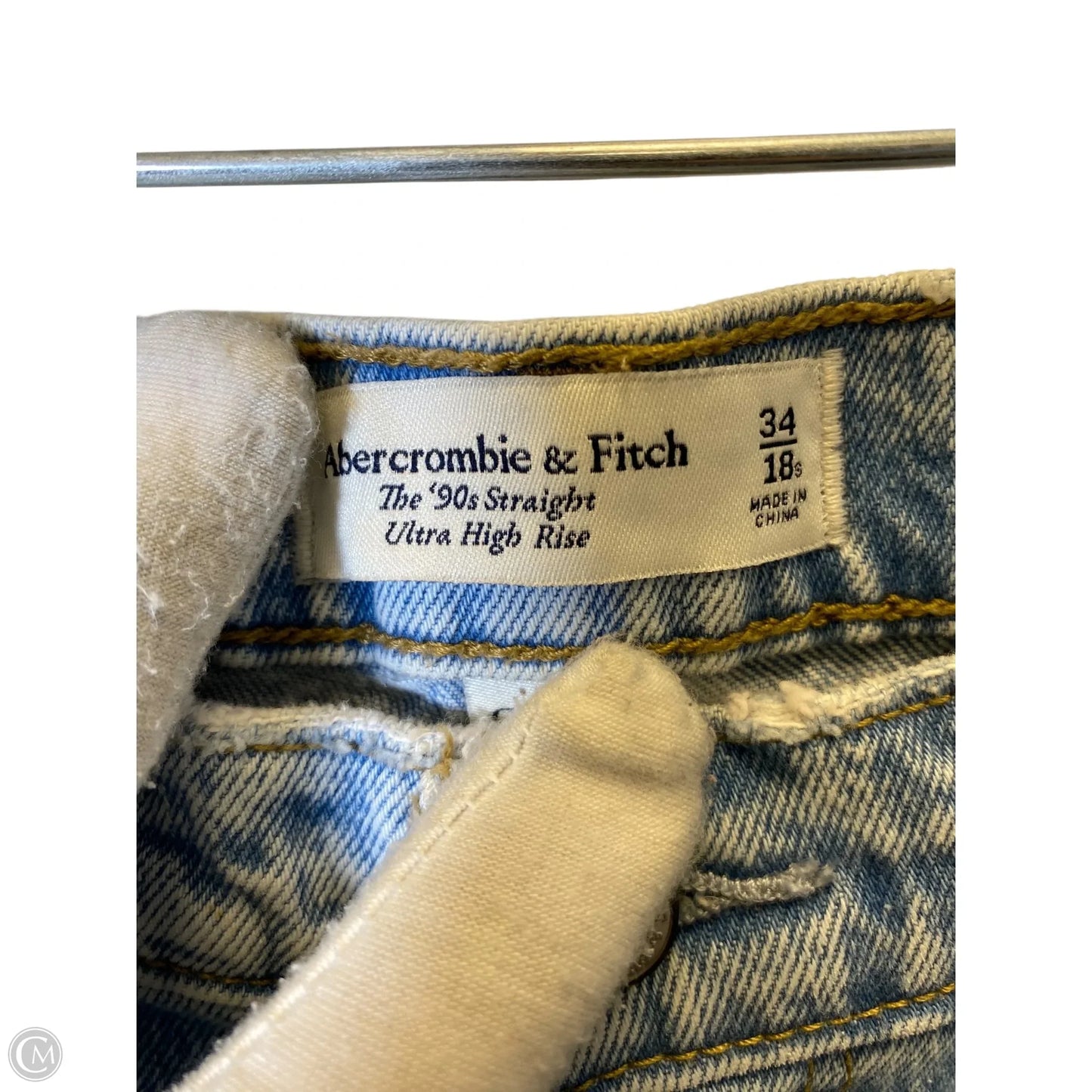 Jeans Straight By Abercrombie And Fitch In Blue Denim, Size: 18