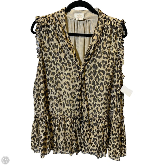 Top Sleeveless Designer By Kate Spade In Animal Print, Size: Xl