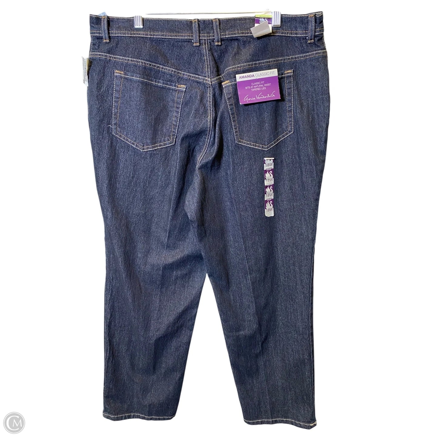 Jeans Straight By Gloria Vanderbilt In Blue Denim, Size: 18