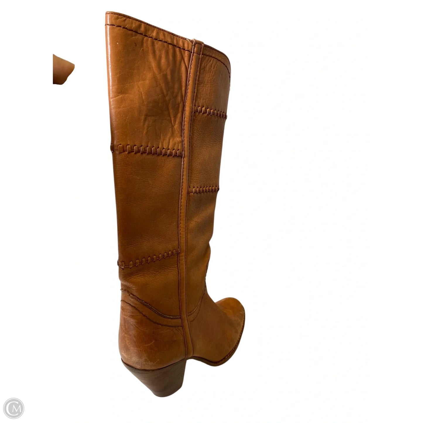 Boots Knee Heels By Circle S In Brown, Size: 9