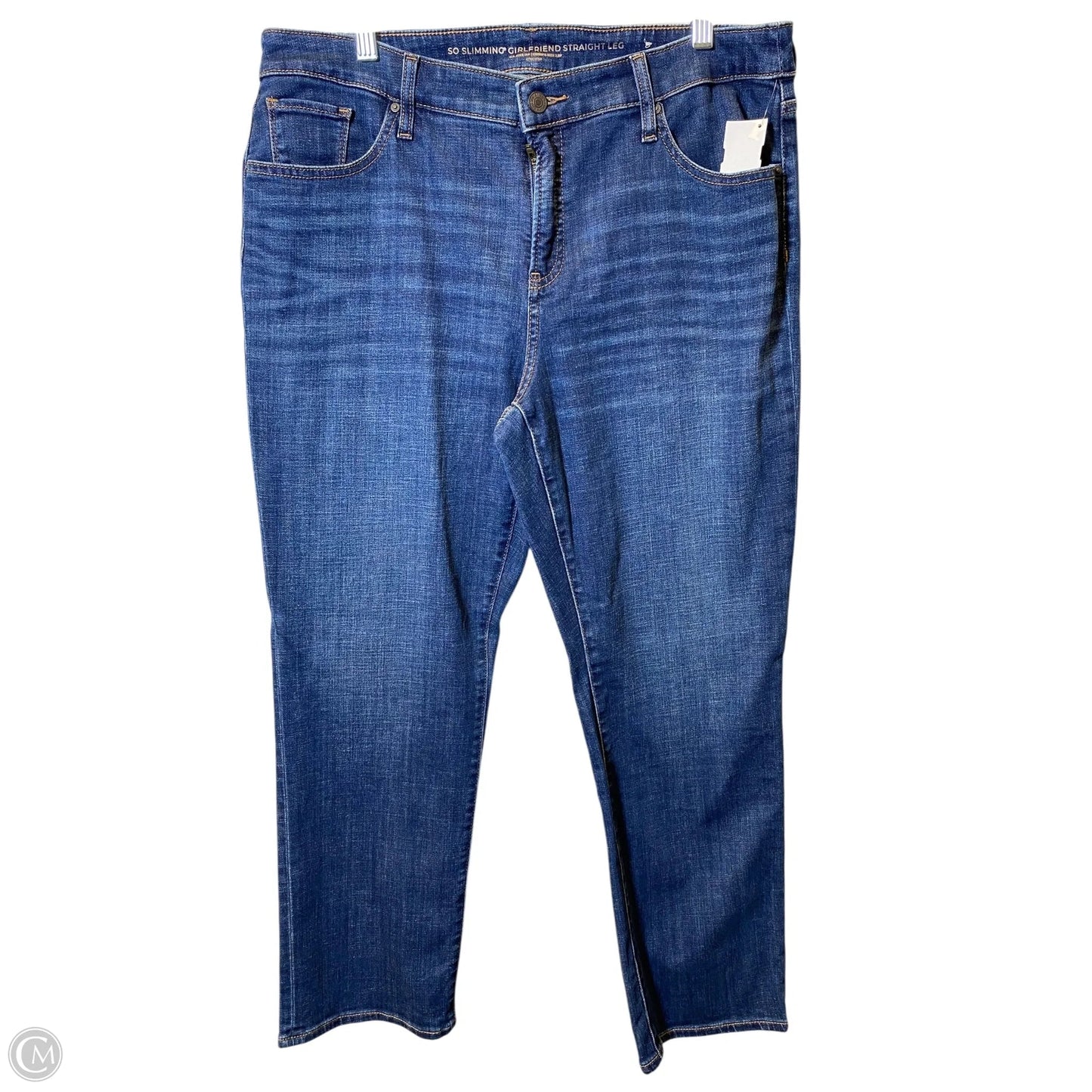 Jeans Straight By Chicos In Blue Denim, Size: 14