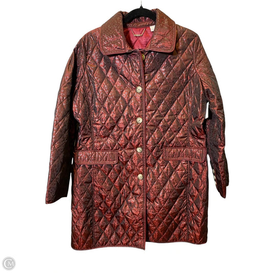 Jacket Puffer & Quilted By Chicos In Maroon, Size: L