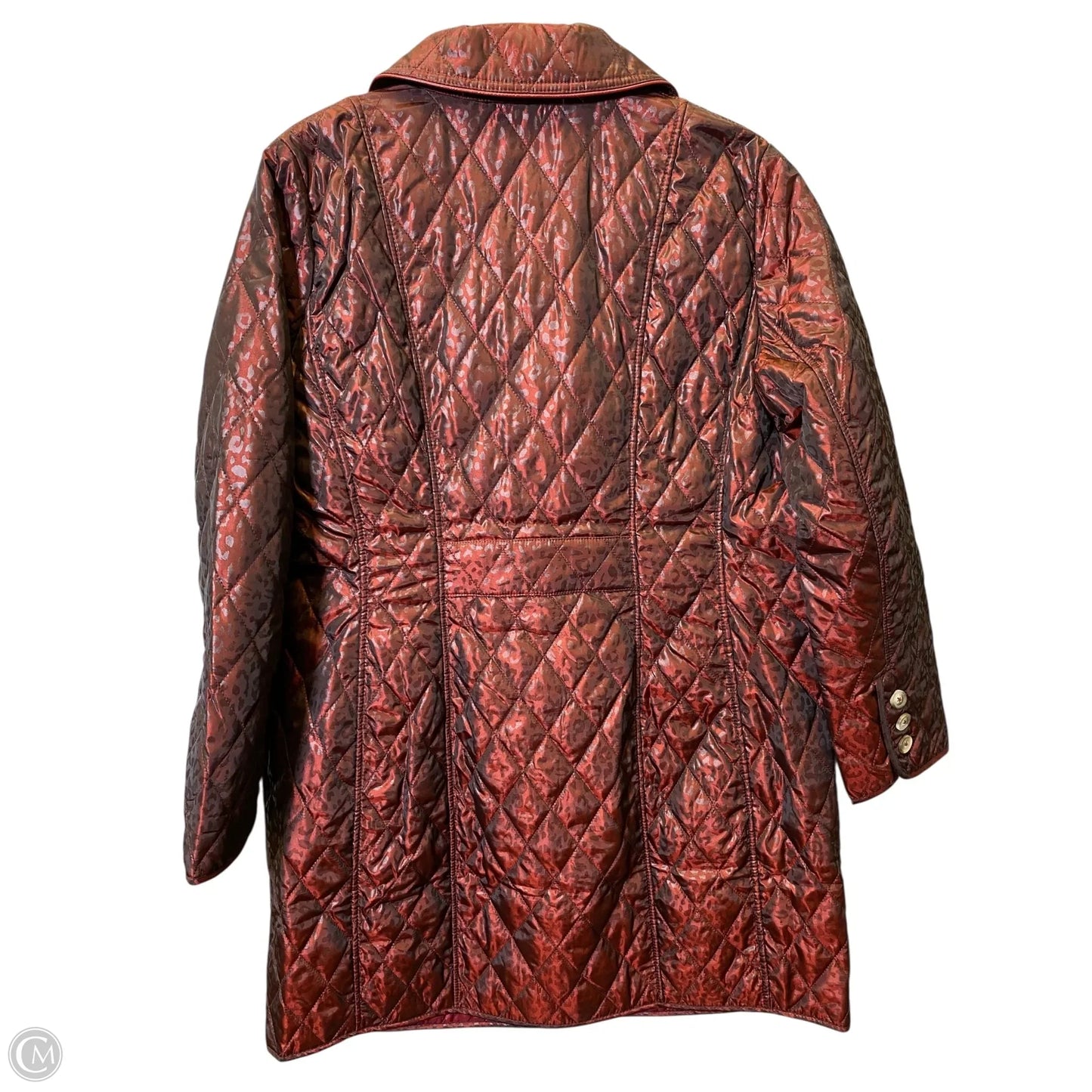 Jacket Puffer & Quilted By Chicos In Maroon, Size: L
