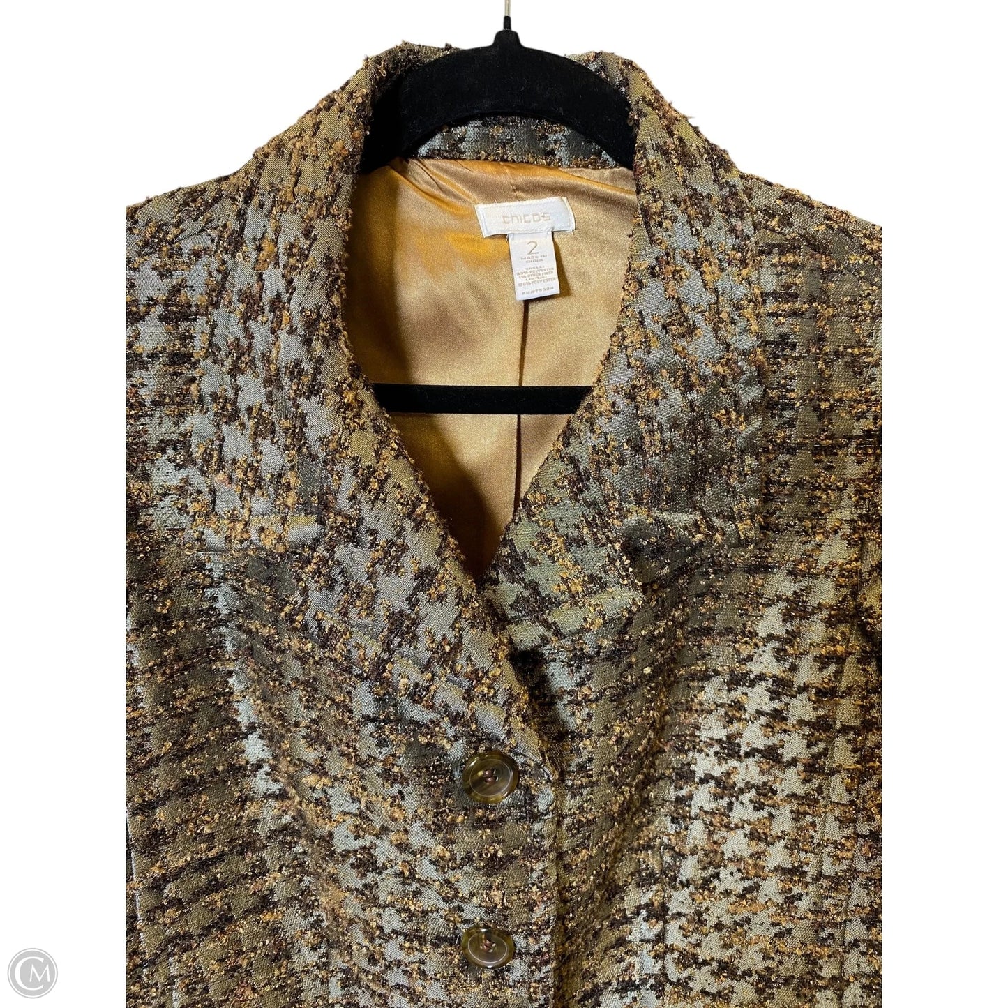 Jacket Moto By Chicos In Bronze, Size: L