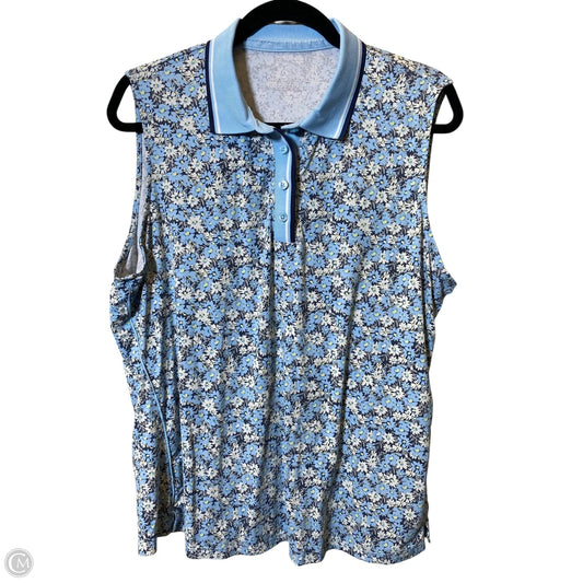 Top Sleeveless By Vineyard Vines In Floral Print, Size: Xl