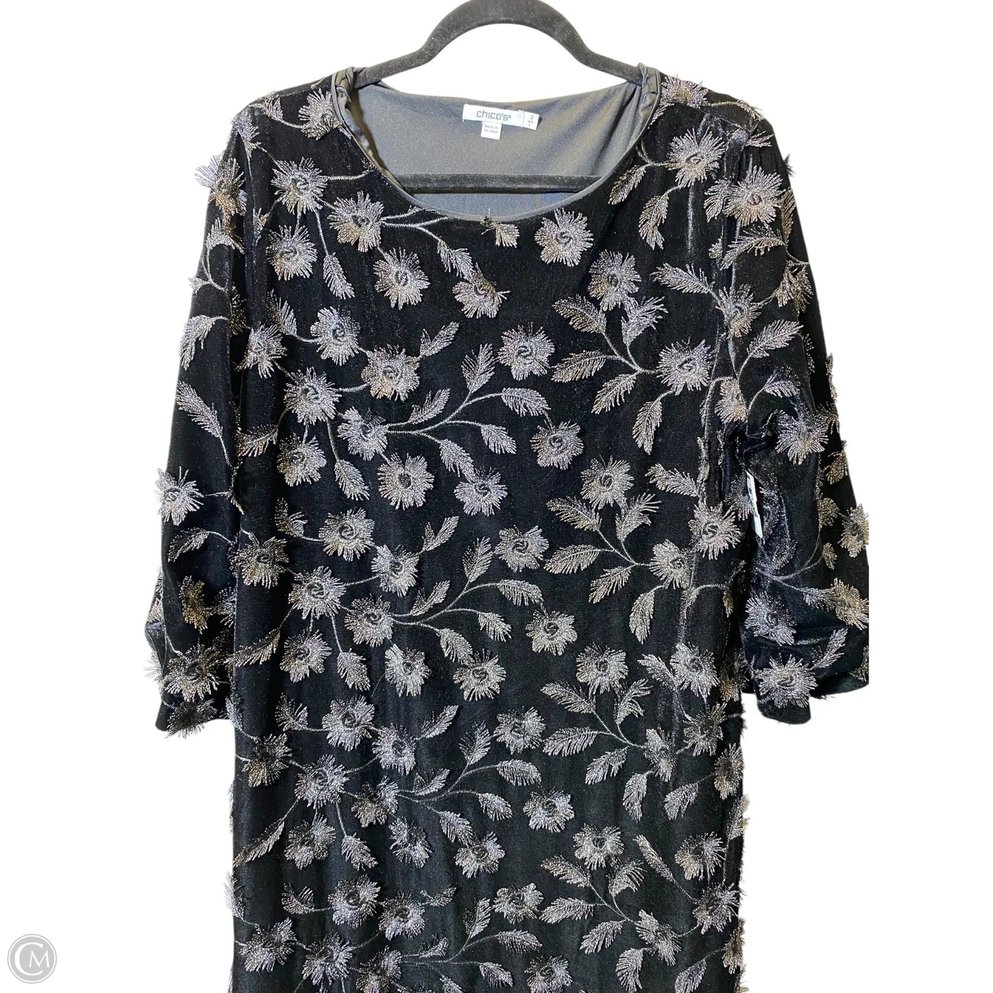 Dress Party Short By Chicos In Black & Silver, Size: L