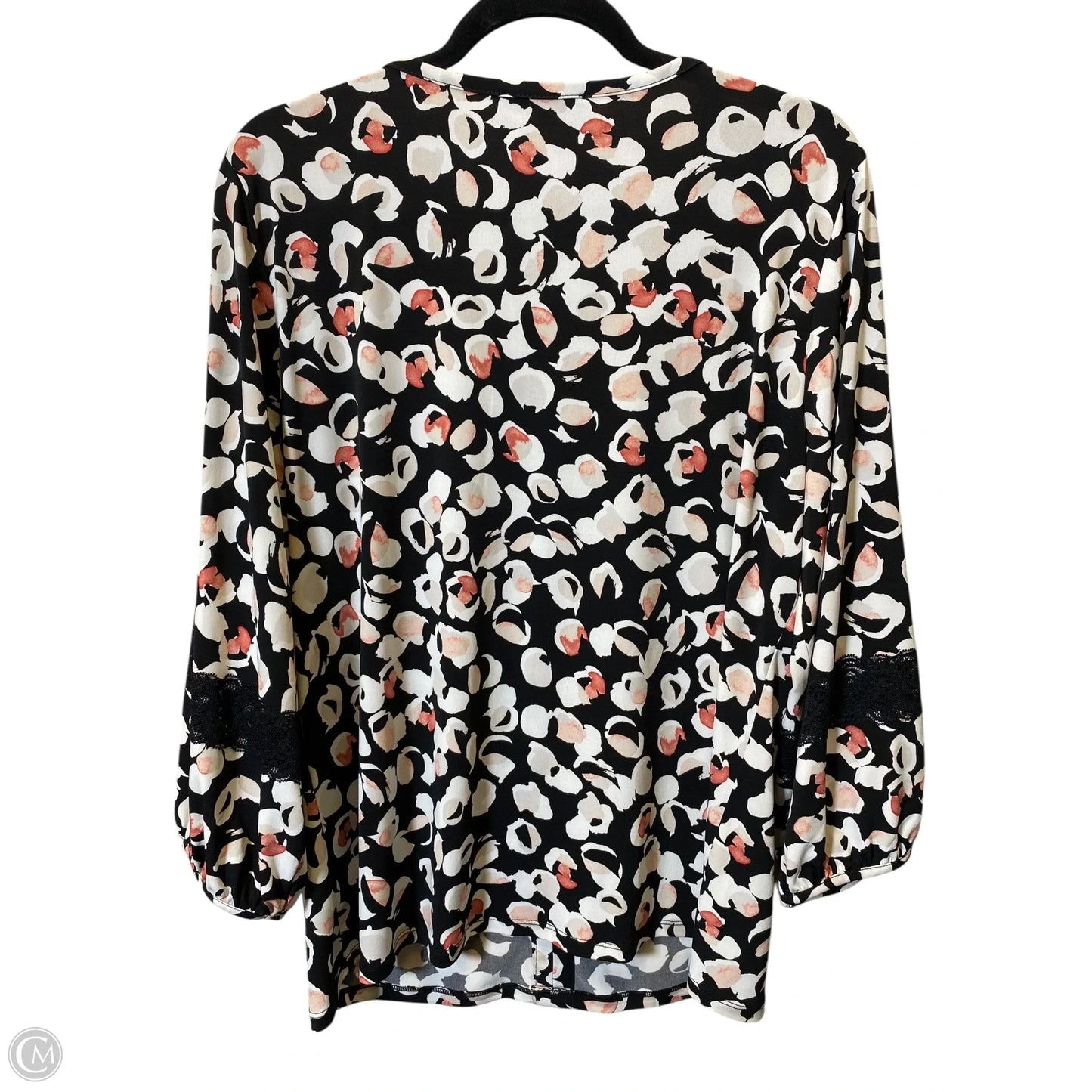 Top 3/4 Sleeve Designer By Karl Lagerfeld In Multi-colored, Size: L