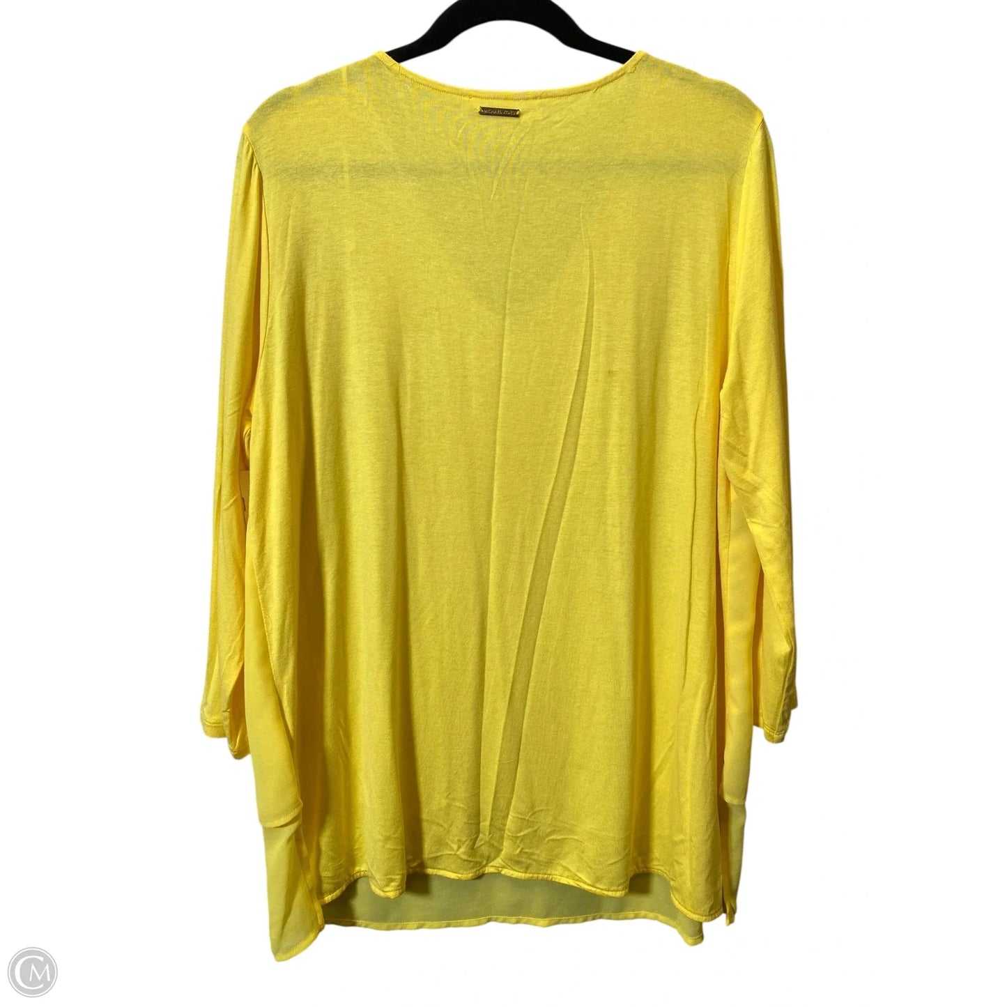 Top Long Sleeve By Michael By Michael Kors In Yellow, Size: Xl
