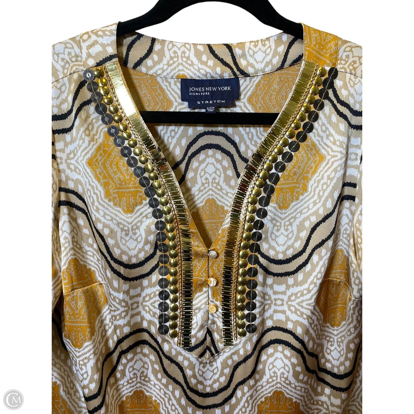 Top 3/4 Sleeve By Jones New York In Multi-colored, Size: S