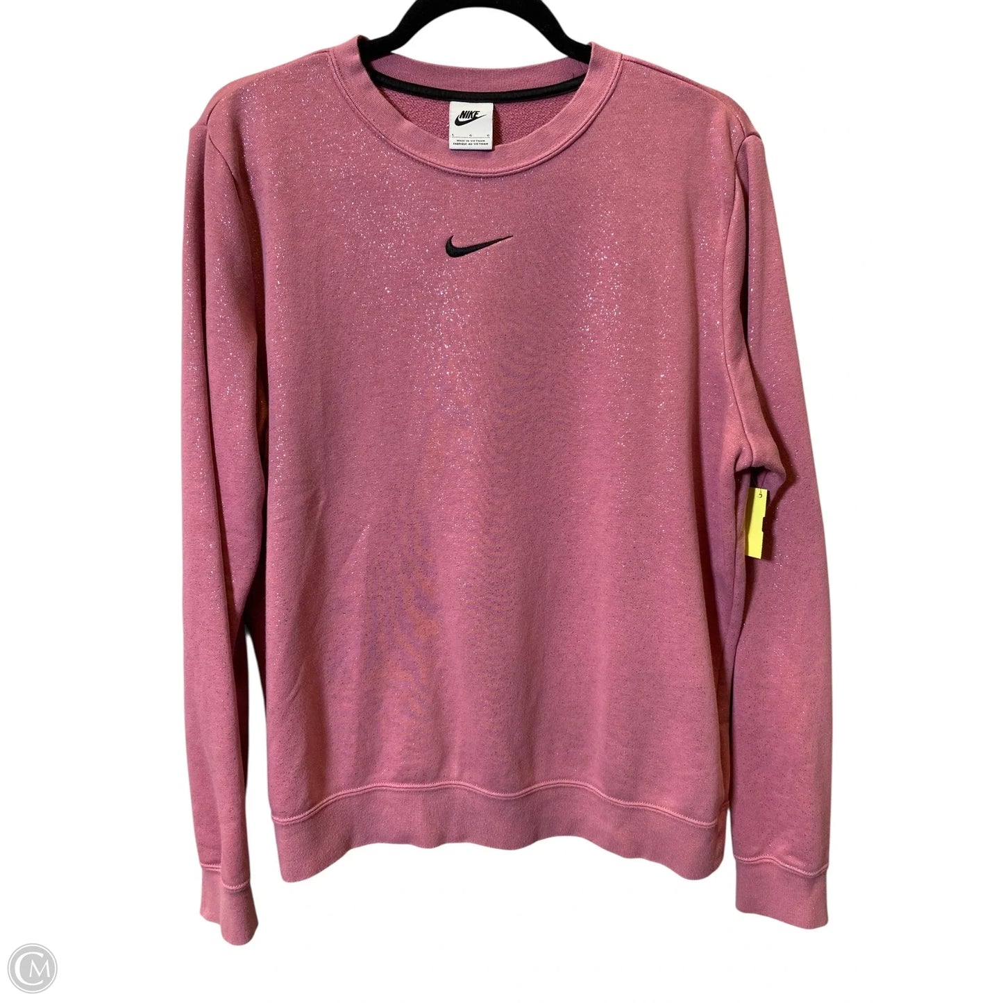 Athletic Sweatshirt Hoodie By Nike In Pink, Size: L