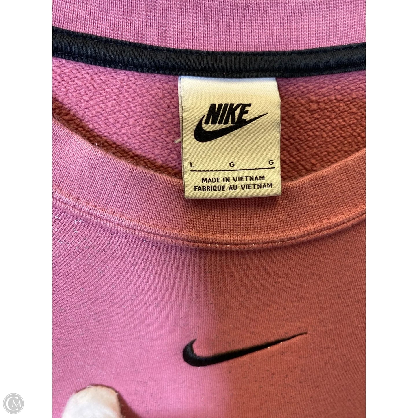 Athletic Sweatshirt Hoodie By Nike In Pink, Size: L