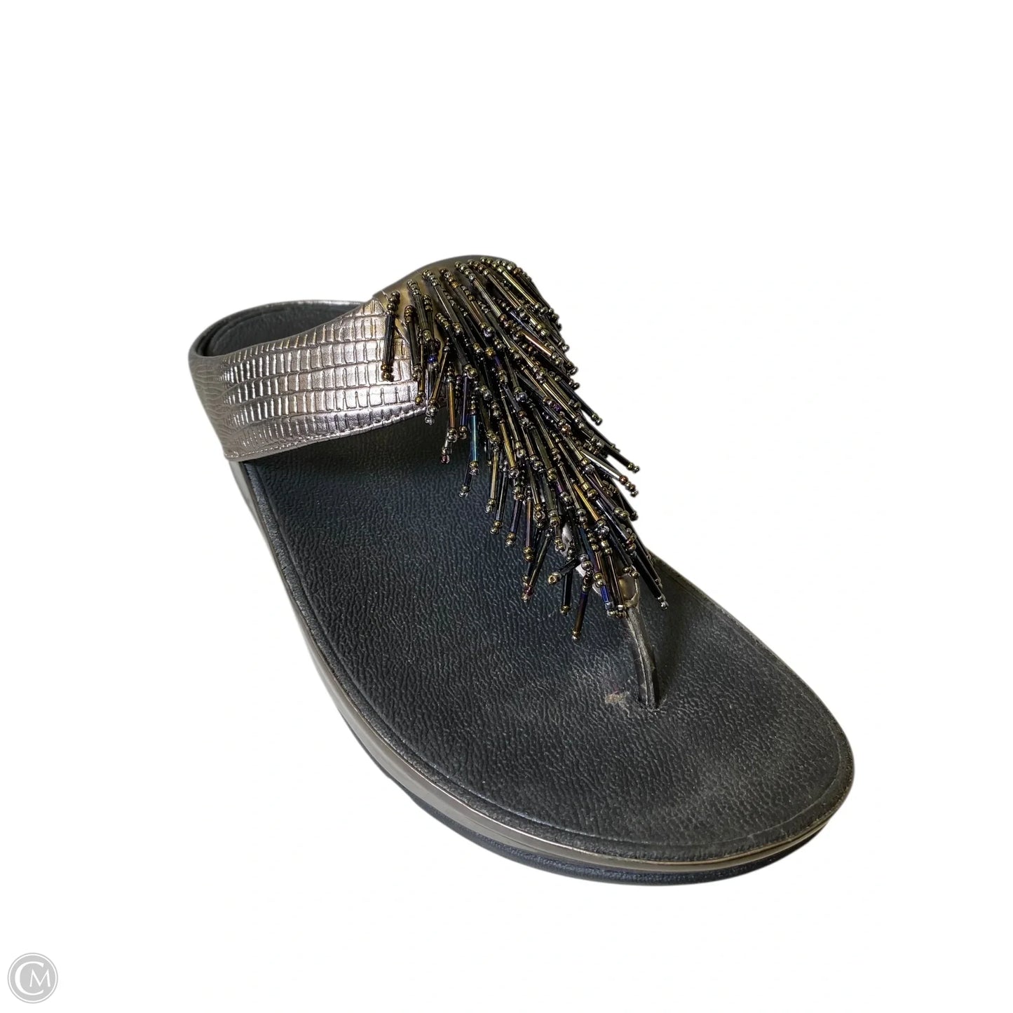 Sandals Heels Wedge By Fitflop In Silver, Size: 8