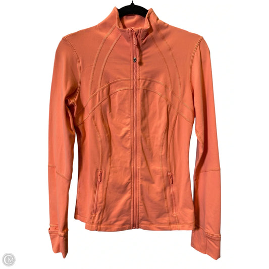 Athletic Jacket By Lululemon In Orange, Size: 8