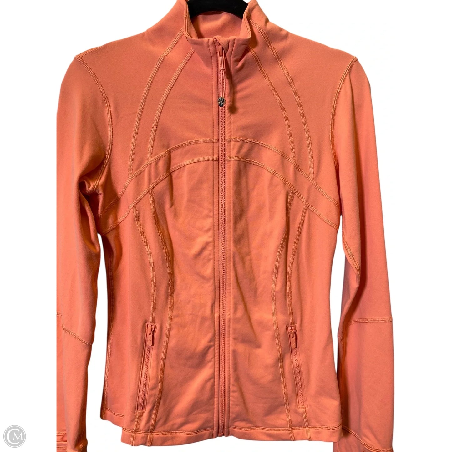 Athletic Jacket By Lululemon In Orange, Size: 8