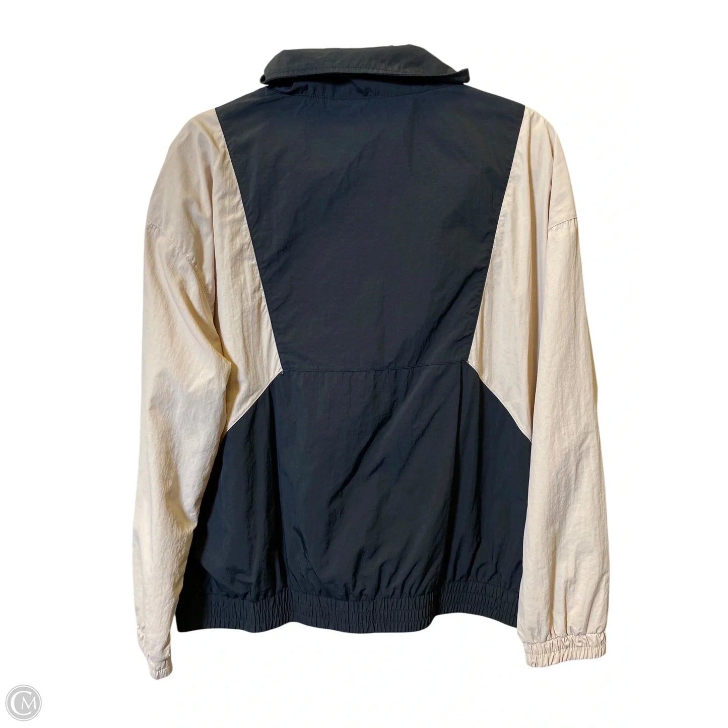 Athletic Jacket By Reebok In Black & Tan, Size: L