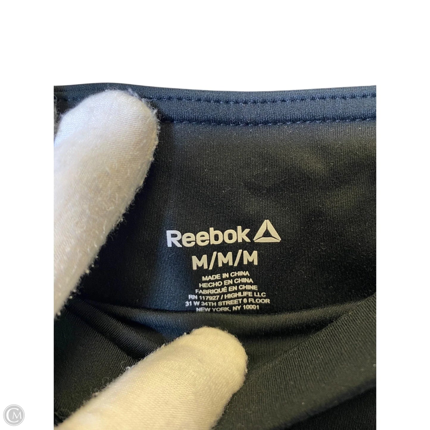 Athletic Leggings By Reebok In Black & Tan, Size: M