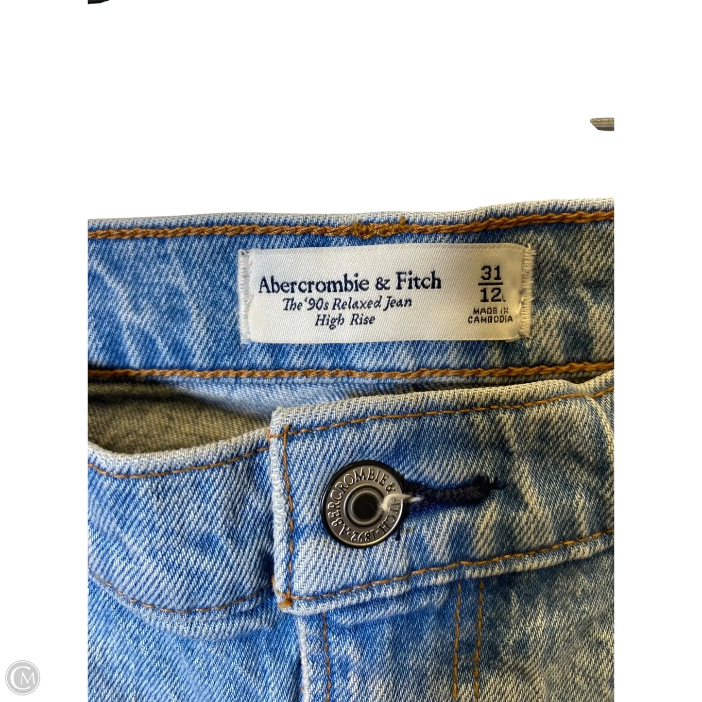 Jeans Straight By Abercrombie And Fitch In Blue Denim, Size: 12