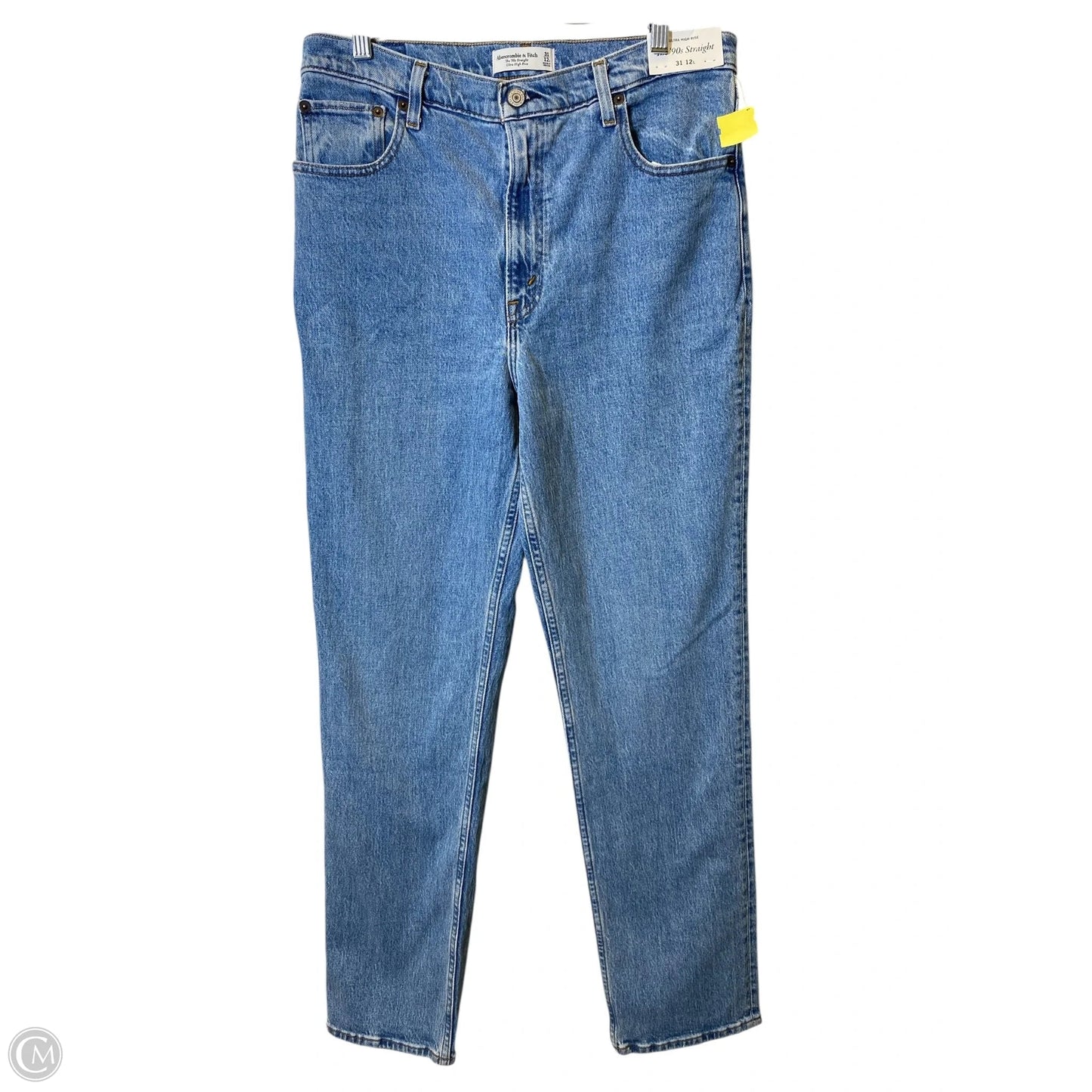 Jeans Wide Leg By Abercrombie And Fitch In Blue Denim, Size: 12