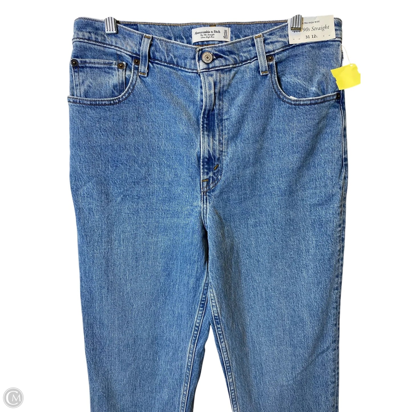 Jeans Wide Leg By Abercrombie And Fitch In Blue Denim, Size: 12