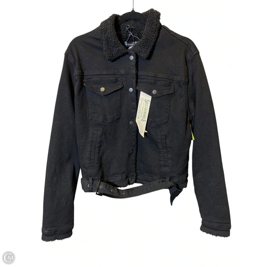 Jacket Faux Fur & Sherpa By Clothes Mentor In Black, Size: L