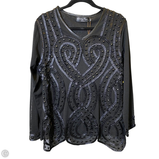 Top Long Sleeve By Pretty Angel In Black, Size: Xl