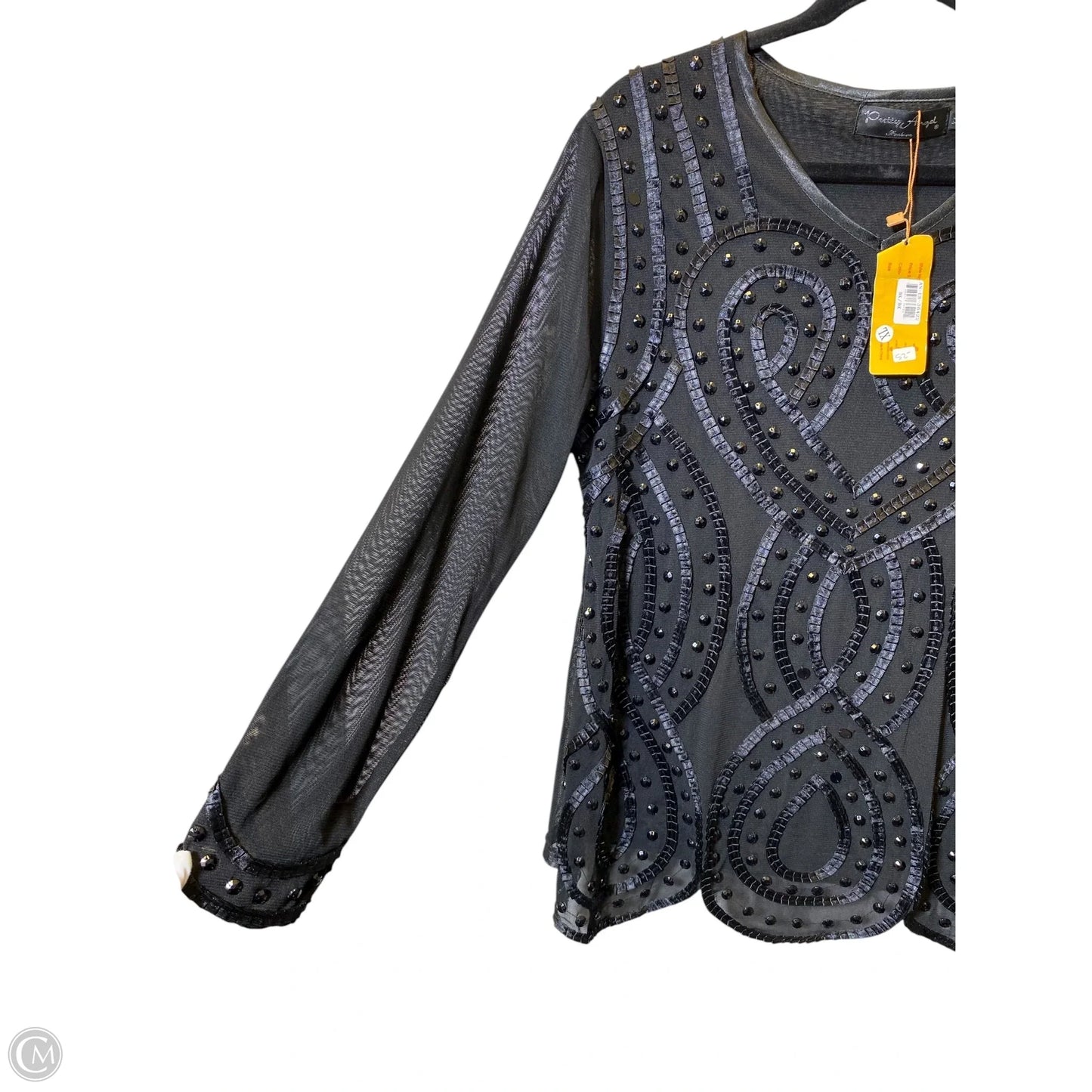 Top Long Sleeve By Pretty Angel In Black, Size: Xl