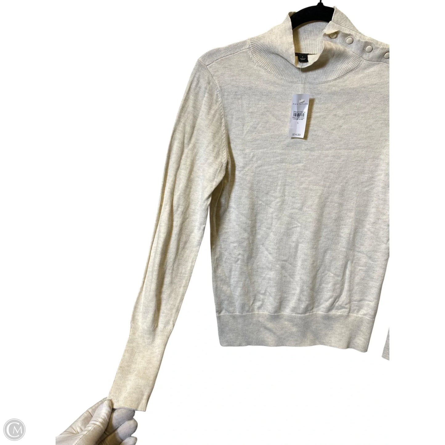 Sweater By Ann Taylor In Cream, Size: S